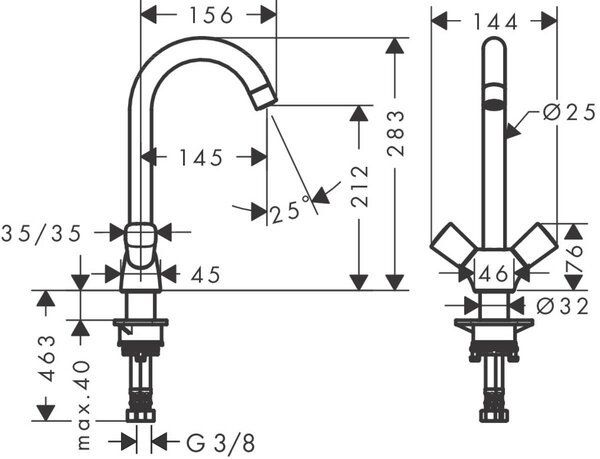 Hansgrohe Logis baterie bucătărie pe picior crom 71280000