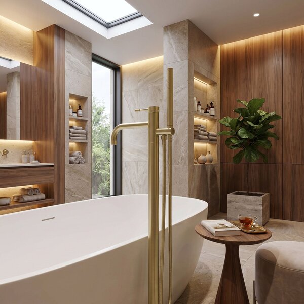 Baterie de podea Rea Venti Brush Gold