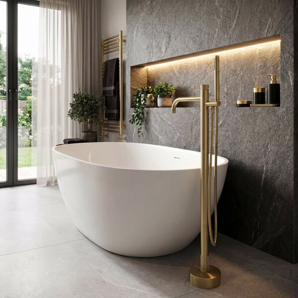 Baterie de podea Rea Venti Brush Gold