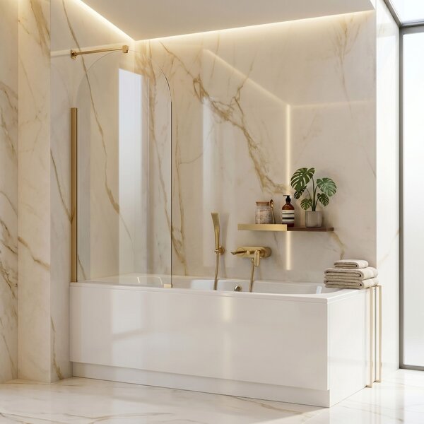 Paravan de baie Rea Travis Gold Brush 80