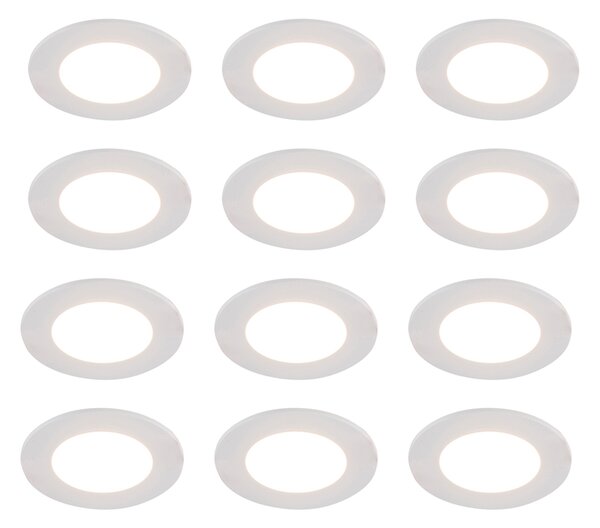 Set de 12 spoturi incastrate albe, inclusiv LED 7W IP65 cu funcție Dim-to-Warm - Blanca