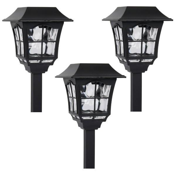 Set 3 felinare solare pentru gradina, Inaltime 32 cm