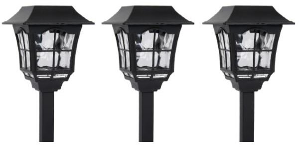 Set 3 felinare solare pentru gradina, Inaltime 32 cm
