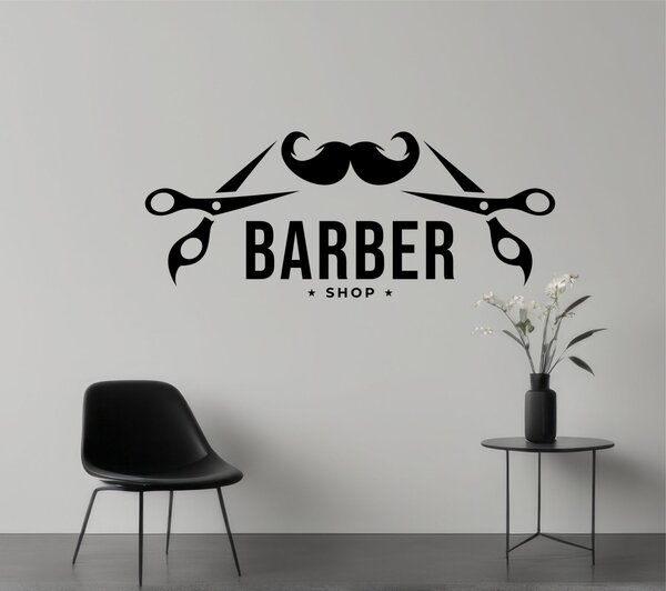 Sticker perete pentru salon de frizerie
