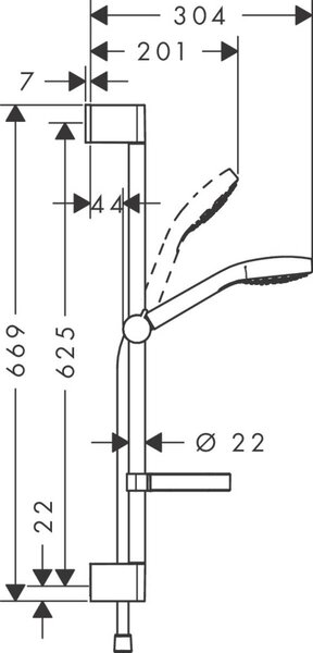 Hansgrohe Croma set de duș perete crom-alb 26566400