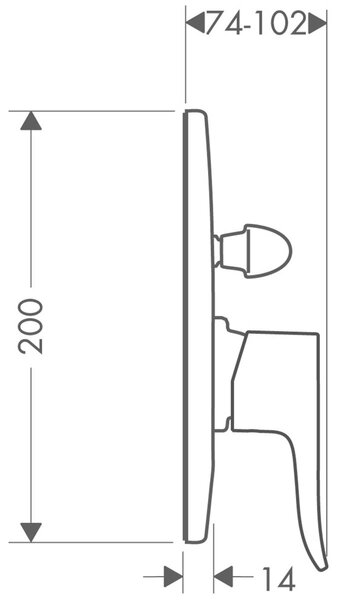 Hansgrohe Metris baterie cadă-duș ascuns crom 31484000