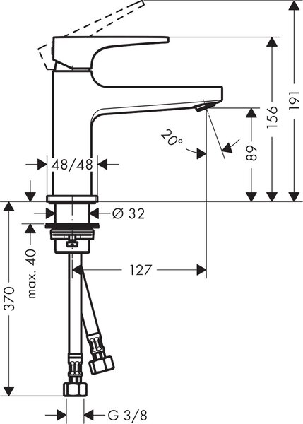 Hansgrohe Metropol baterie lavoar stativ negru 32500670