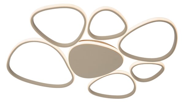 Lucide Plafonieră LED Samling, lungime 90 cm, gri-maro, metal, reglabil, Bej, Camera de zi / sufragerie, Metal, Modern