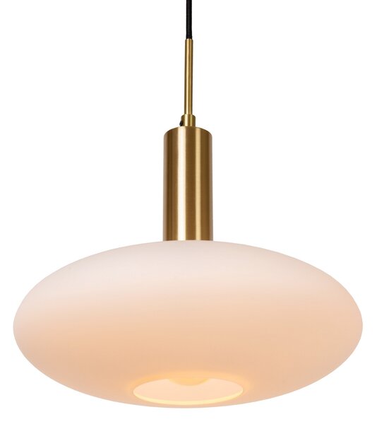 Lucide Lampă suspendată Singala, Ø 30 cm, sticlă, 3 becuri, opal, E27, reglabil, Alb, Camera de zi / sufragerie, Sticlă, Modern