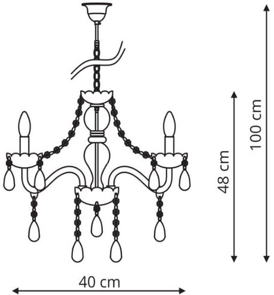 Light Prestige Cristallo lampă suspendată 3x60 W transparent LP-2940/3P
