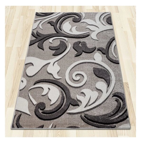 Covor Phoenix model floral gri-negru-crem 3014-244 Selectează mărime: 080 X 150