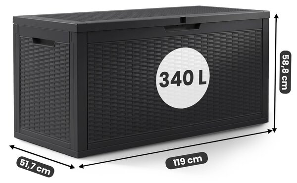 Cutie de grădină 340 L (neagră). Promo -15%. 1152408
