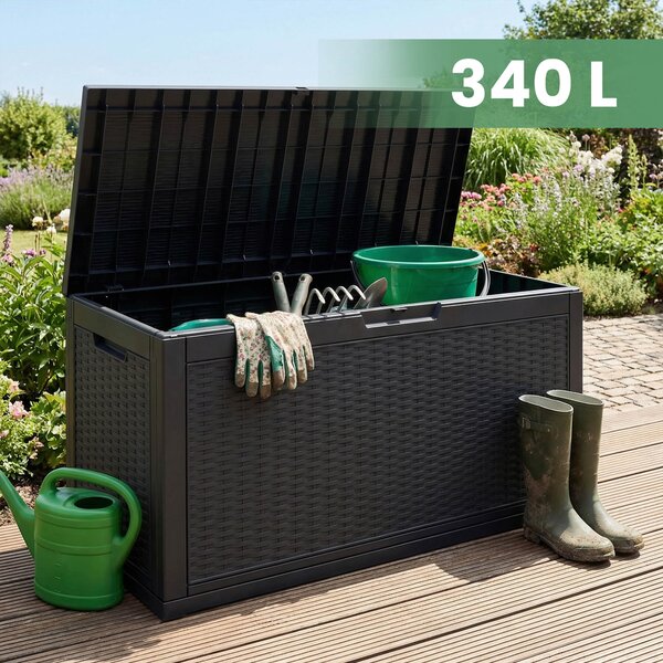 Cutie de grădină 340 L (neagră). Promo -15%. 1152408