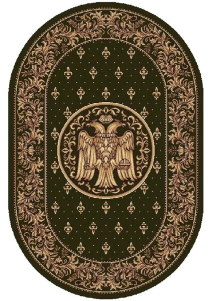 Covor Vultur Bicefal Verde Oval Selectează mărime: 100 X 200