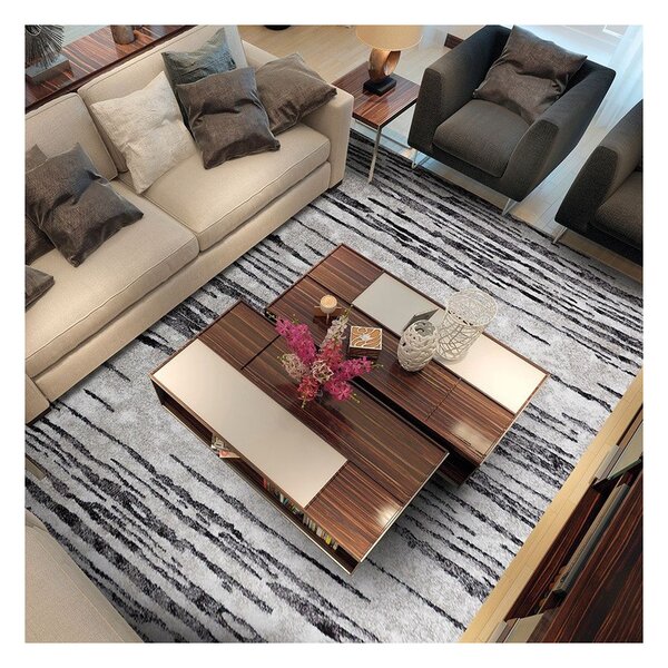 Covor Phoenix design abstract gri-negru 3013-244 Selectează mărime: 060 X 110