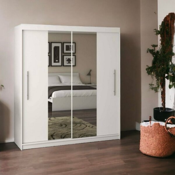 Dressing Alex, 120x60x200cm, cu oglinda, Alb