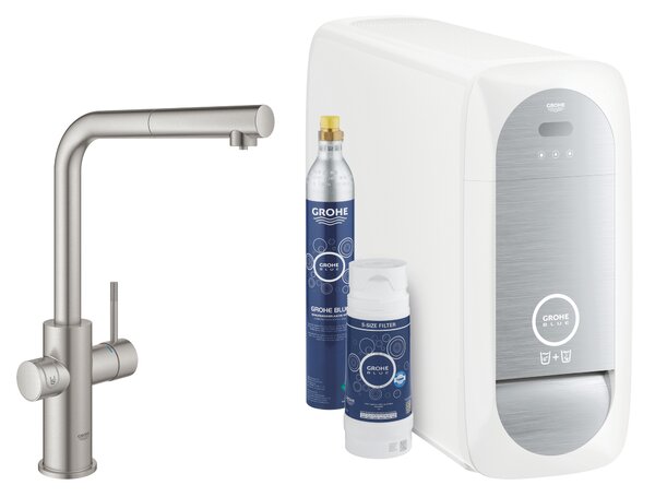 Grohe Blue baterie de bucatarie cu filtru pe picior SuperSteel 31539DC0