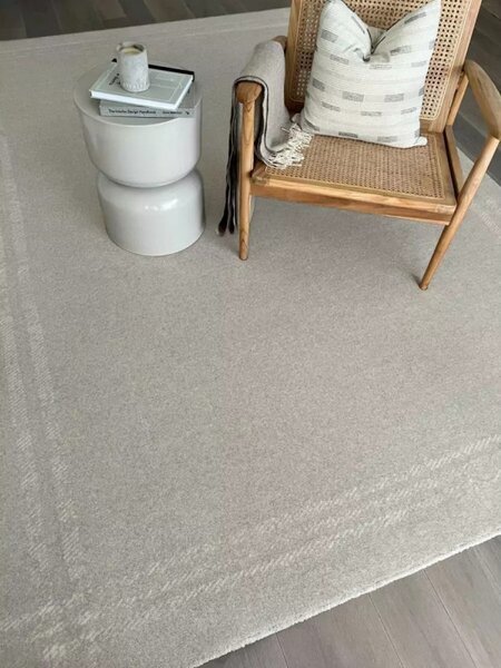 Covor Lana Grid Rim Bej Selectează mărime: 120 X 180