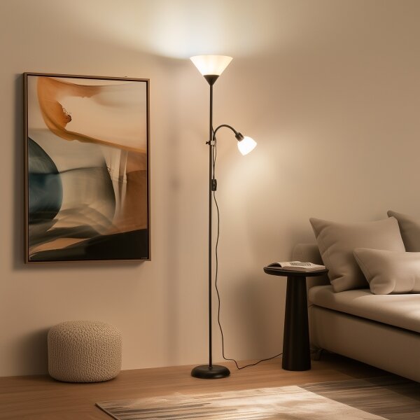 Brilagi - Lampadar ARIANA 1xE27/100W/230V + 1xE14/25W negru