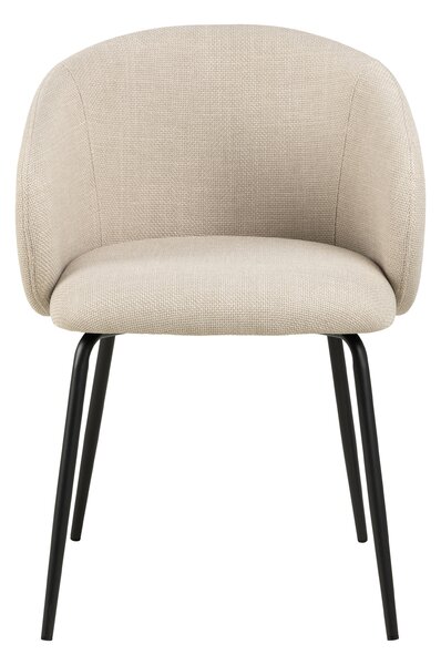 MAZZONI EXPORT CLARA Bej (material Basel 24)/picioare negre - SCAUN MODERN ADÂNC TAPIȚAT PENTRU SALON/LIVING/BIROU LOFT