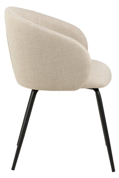 MAZZONI EXPORT CLARA Bej (material Basel 24)/picioare negre - SCAUN MODERN ADÂNC TAPIȚAT PENTRU SALON/LIVING/BIROU LOFT