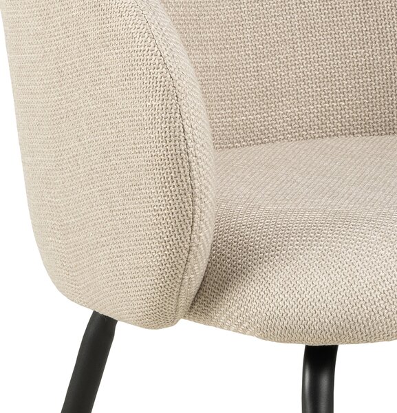 MAZZONI EXPORT CLARA Bej (material Basel 24)/picioare negre - SCAUN MODERN ADÂNC TAPIȚAT PENTRU SALON/LIVING/BIROU LOFT