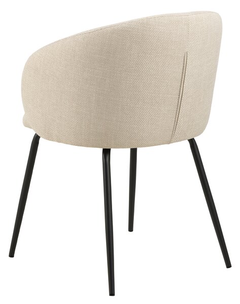 MAZZONI EXPORT CLARA Bej (material Basel 24)/picioare negre - SCAUN MODERN ADÂNC TAPIȚAT PENTRU SALON/LIVING/BIROU LOFT