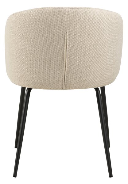 MAZZONI EXPORT CLARA Bej (material Basel 24)/picioare negre - SCAUN MODERN ADÂNC TAPIȚAT PENTRU SALON/LIVING/BIROU LOFT
