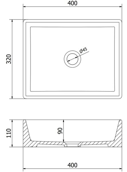 Mexen Goya lavoar pe blat 40 x 32 cm, alb - 22184000
