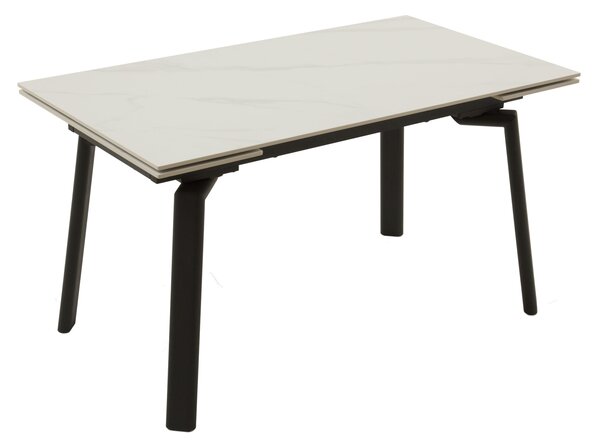 Masă ceramică Sonic White, 140 cm/80 cm și 2 extensii 30 cm