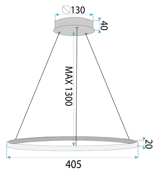 Lampă suspendată LHJ004-CP 40 cm AUR PERIAT