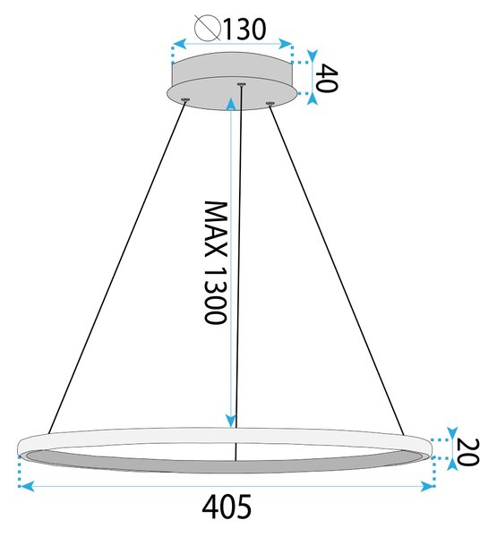 Lampa LED LHJ011-CP 40cm BLACK