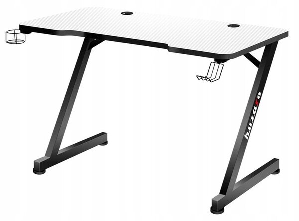 Birou de gaming modern, în culoare albă elegantă