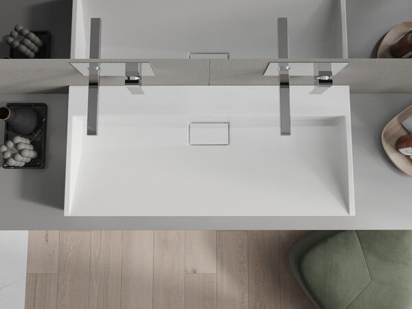 Mexen Ava chiuvetă de blat din conglomerat B/O 100 x 46 cm, albă - 23011000
