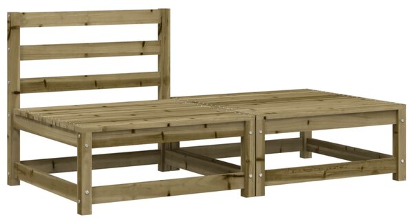 Canapea de grădină fără brațe cu taburet, lemn de pin tratat