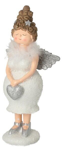 Figurină Angel Heart 30 cm silver