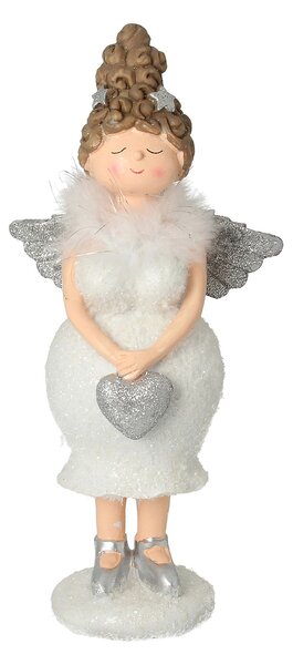 Figurină Angel Heart 30 cm silver