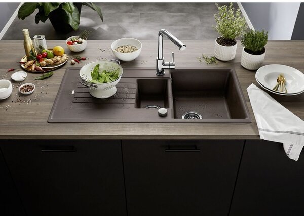 Blanco Zia 45 SL chiuvetă din granit 100x50 cm maro 515071