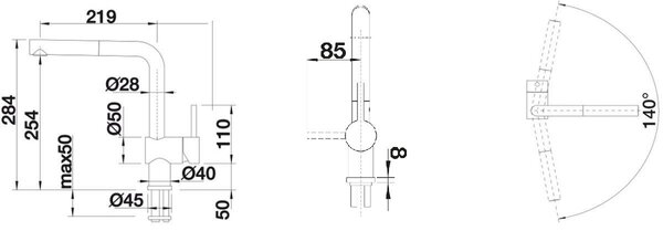 Blanco Linus-S baterie bucătărie pe picior crom 514016