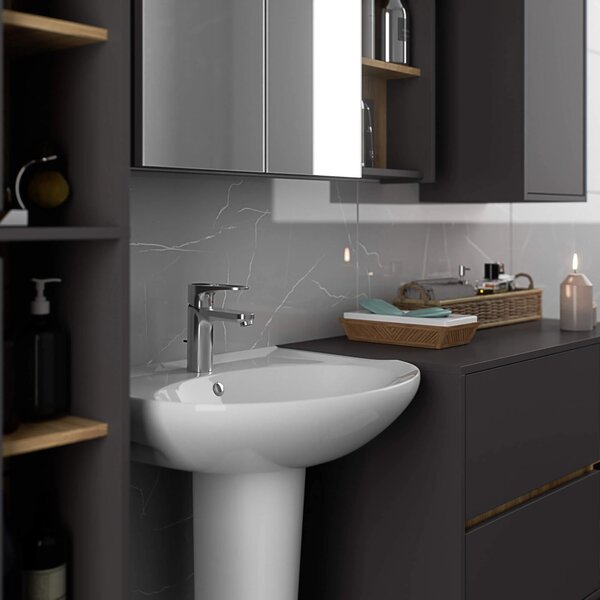 Dulap de baie Vambos W50 2D 6P (grafit + stejar artizanal). Promo -15%. 1152102