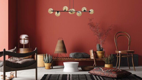 Emibig Rossi lampă suspendată x10 W negru-chihlimbar 876/8