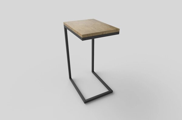 Masuta cafea NISA, negru/stejar auriu, 40x30x60 cm