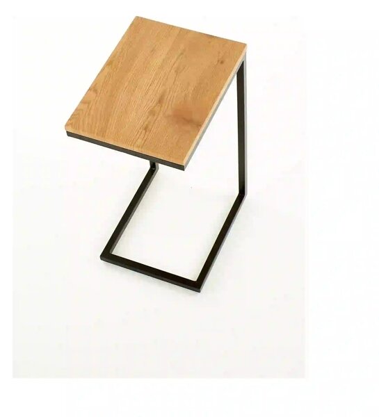 Masuta cafea NISA, negru/stejar auriu, 40x30x60 cm