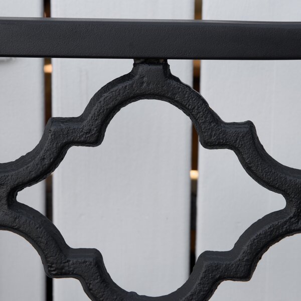Outsunny Bancă de Grădină cu 2 Locuri, din Oțel și Fontă, Design Clasic, 128x58.5x89 cm, Negru | Aosom Romania