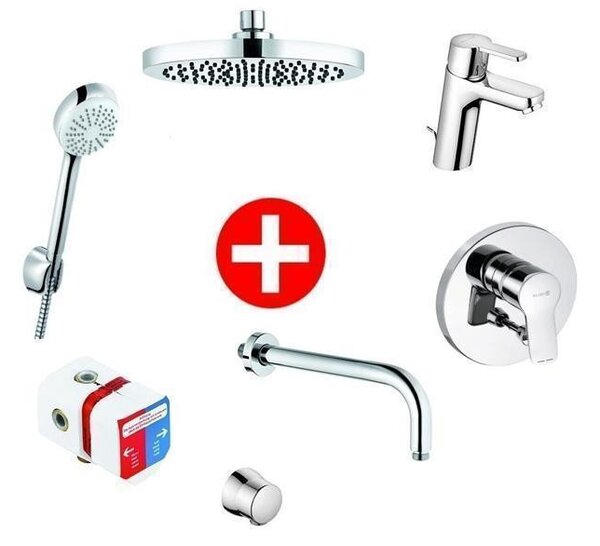 Set Promo 7 in 1 Kludi Pure&Easy, pentru dus incastrat, cu baterie de lavoar