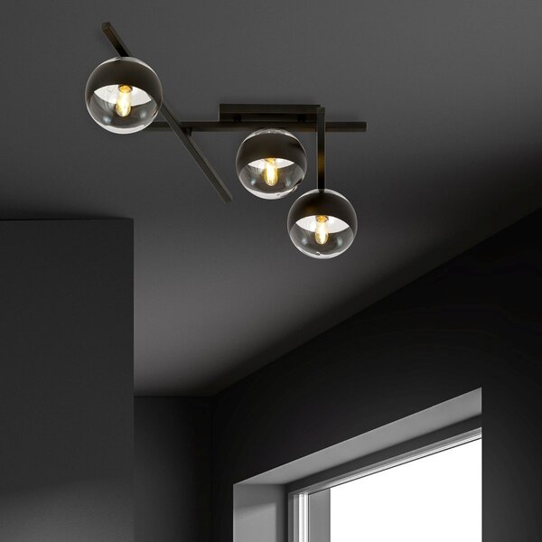 Emibig Smart Stripe lampă de tavan 3x10 W negru-transparent 1105/3