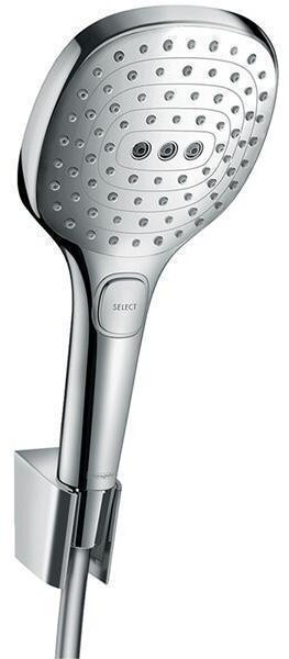 Set para si suport dus Hansgrohe, Raindance Select E, furtun de 160 cm, crom