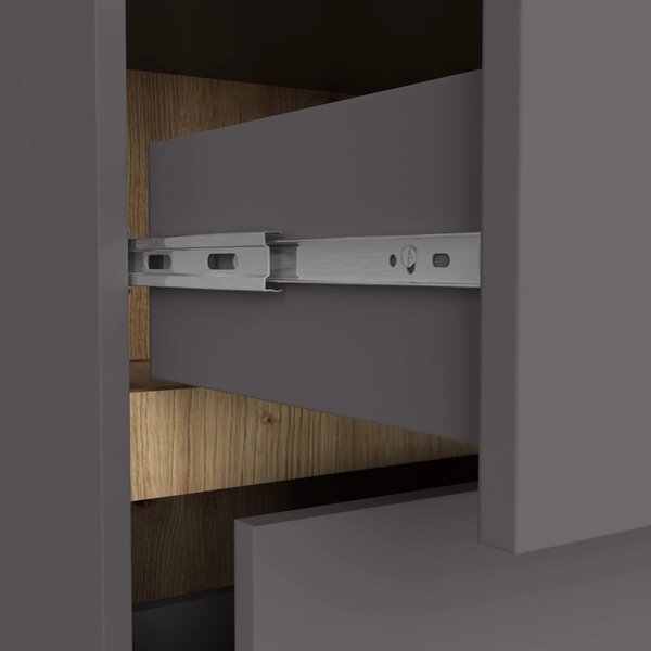 Dulap de baie Vambos W90UM 2SZ 2P (grafit + stejar artizanal). Promo -16%. 1152126
