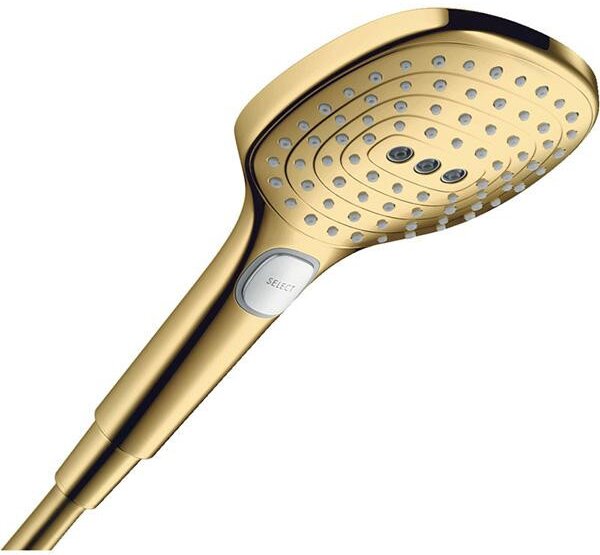 Para de dus, Hansgrohe, Raindance Select E 120, 3 jeturi, auriu lucios