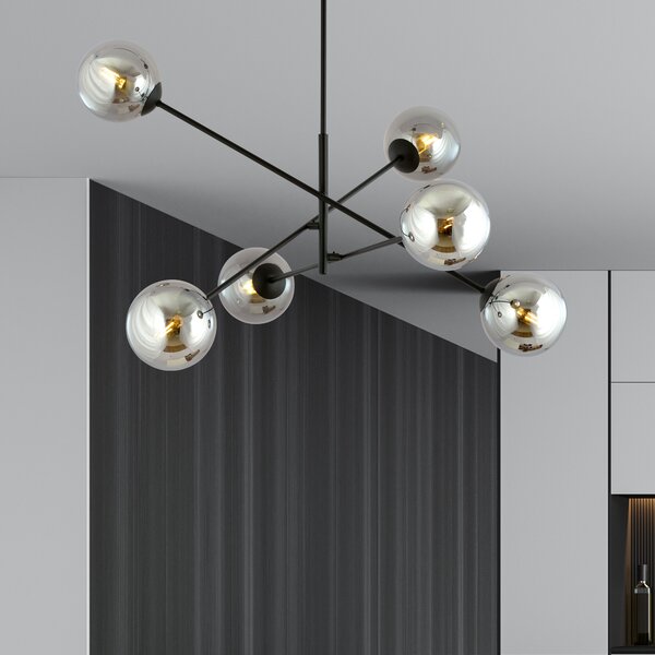 Emibig Linear lampă de tavan 6x10 W negru-grafit 1167/6